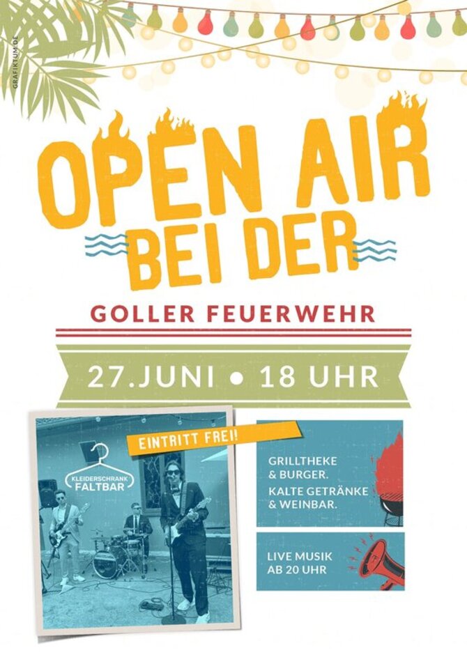 Open Air 2026, Eintritt frei, Band: Kleiderschrank FALTBAR, 27.Juni 2026